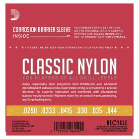 Resim D'Addario EJ27N Classic Nylon Normal Tension 3/4 Klasik Gitar Teli 