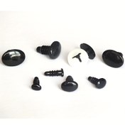 Resim 50 Adet Siyah Oval Güvenlik Gözleri ve Burunları 6-15mm, Vidalı & Pul ile DIY El Sanatları, Peluş Oyuncaklar, Kawaii Bebekler - Dayanıklı Plastik Hayvan Aksesuarları, Peluş Onarım Parçaları, Parlak Yüzeyli, Kolay Kullanım Vidalar 