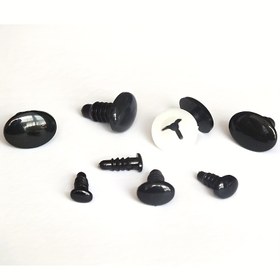 Resim 50 Adet Siyah Oval Güvenlik Gözleri ve Burunları 6-15mm, Vidalı & Pul ile DIY El Sanatları, Peluş Oyuncaklar, Kawaii Bebekler - Dayanıklı Plastik Hayvan Aksesuarları, Peluş Onarım Parçaları, Parlak Yüzeyli, Kolay Kullanım Vidalar 