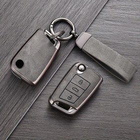 Resim TPU Deri Araba Anahtar Kılıfı Tutucu Koruyucu VW Polo, Skoda Octavia, A7, Kodiaq, Seat Ateca, Leon, Golf 7 MK7 VII, Tiguan için 