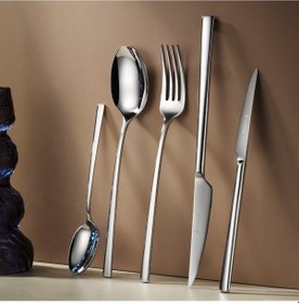 Resim Aryıldız York 84 Parça 12 Kişilik Çatal Kaşık Bıçak Takımı Gümüş 