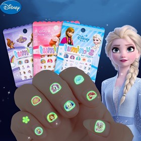 Resim 5 adet DISNEY Frozen Elsa Prenses Luminous Tırnak Stickerleri - Sofia Karikatür ve Su Geçirmez DIY Tırnak Stickerleri Dahil, Aile, Arkadaşlar veya Özel Günler için İdeal, Noel, Sevgililer Günü veya Doğum Günleri için Tırnak Sanatı Aksesuarı 