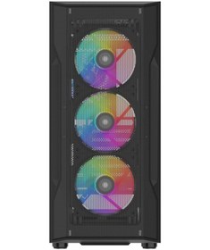 Resim Sama S40bk Black, H700bk 700w, 80 Plus, Tempered Glass Panel, Mesh Ön Panel, Type-c, 4x120mm Argb Fan, Atx, Gamıng Kasa 