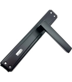 Resim İstanbul Door Handles Lama Aynalı Kapı Kolu Mat Siyah (Oda) 