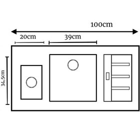 Resim Real Stone P022 Aspendos 1.5 Gözlü Granit Mutfak Eviyesi Siyah 100 x 50 CM 