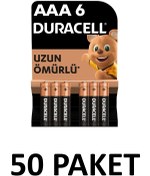 Resim Duracell 50 Paket Basic Aaa Alkalin Ince Kalem Piller, 1,5 V Lr03/mn2400 , 6'lı 