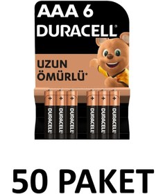 Resim Duracell 50 Paket Basic Aaa Alkalin Ince Kalem Piller, 1,5 V Lr03/mn2400 , 6'lı 