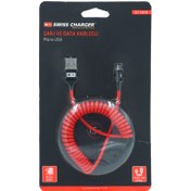 Resim SWISS CHARGER Sprial Usb Kablo 1,5 mt 