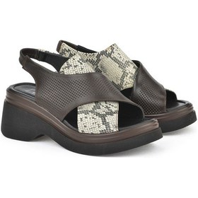 Resim Ziya, Kadın Hakiki Deri Topuklu Sandalet 151992z64001 Kahve 151992z64001 300 Kahve 