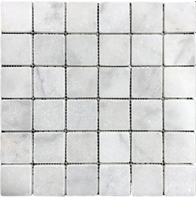 Resim Carrara 5x5 Cm Eskitme Mermer Mozaik Duvar Zemin Mutfak Banyo Kaplama 0,47m2 30,5cm X 30,5 Cm 