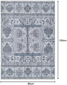 Resim Alkoven Gri Modern Pamuk Makine Halısı 120x200 