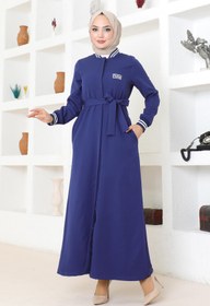 Resim Missvalle Gizli Düğmeli Ribanalı Ferace İndigo 19214 
