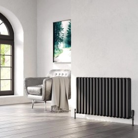 Resim Lojimax Alüminyum Dekoratif Radyatör Cast 600 x 1000 17 Dilim | Mat Siyah | Yüksek Isıl Güç | 5 Yıl Üretici Garantisi 