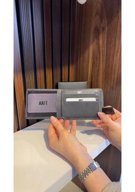 Resim Mft Leather Hakiki Deri Mıknatıslı Kartlık Mona 1103 Antrasit 