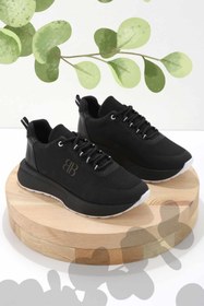 Resim Bambi Siyah File Kadın Sneaker K01824211522 