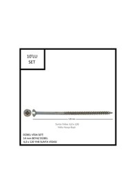 Resim Dübel-vida Seti, Beyaz Dübel 14 Mm, 6,0x120 Yhb Sunta Vidası, 10 Adet 