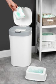 Resim Geseus Motek Kartuşlu Bebek Bezi Kovası Atık Çöp Kovası 19 Lt+1 Ad Extra yedek kartuş 