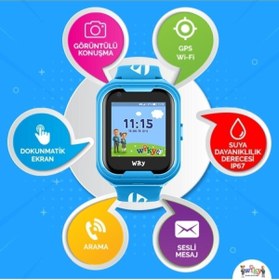 Resim Watch 4G Akıllı Çocuk Saati Mavi Wiky