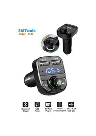 Resim Zhltools Car X8 Otomobil Fm Transmitter Bluetooth Usb Mp3 Sd Kart 