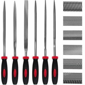 Resim Parça Mini Eğe Seti - 14CM Ince Işçilik Saatçi Eğe ve Törpü Seti (Kırmızı Renk) 