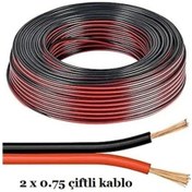 Resim Çiftli Kablo Tesisat Hoparlör Kablosu 2 X 0.75 Elektrik Kablosu 5 Metre Fiyatıdır 