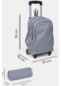 Resim Coral High Kids Saks Mavi Astronot Desenli Çekçekli 2'li Çanta Seti Set0223924 