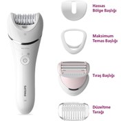 Resim Philips BRE710/05 Epilatör (Yüz+Koltuk altı+Bikini Bölgesi+Bacak)Islak Ve Kuru,Işıklı,Kablosuz 