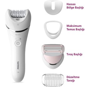 Resim Philips BRE710/05 Epilatör (Yüz+Koltuk altı+Bikini Bölgesi+Bacak)Islak Ve Kuru,Işıklı,Kablosuz 