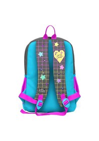 Resim Coral High Kids Gri Mavi Pembe Anime Desenli Dört Bölmeli Okul Sırt Çantası 23737 