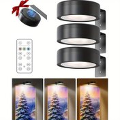 Resim 3/1 Adet LED Manyetik Sanat Sergi Ortam Işığı, Ev Dekorasyonu Aydınlatma, Ayarlanabilir Üç Renkli Duvar Lambası, Oturma Odası Dolap Görüntüsü için Uygun, Ofis Mobilya Çalışma Masası Lambası 