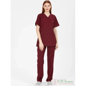 Resim Cici Forma Zarf Yaka Soft Bordo Likrali Takımı 