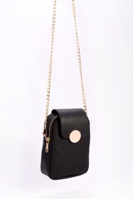 Resim samilon Kadın Siyah Telefon Bölmeli Omuz Çantası 