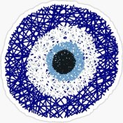 Resim TSC Nazar Boncuğu Sticker Araba 18CM Yapıştırma Etiket MD16 