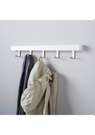 Resim 5 Kancalı Duvar Askısı 60X4X8 CM Kapı Askısı Askılık Portmanto Beyaz 