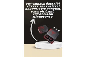 Resim Pileli Store Pilelistore Dijital Göstergeli Powerbank Kablosuz Kulaklık ve 7 Kordonlu Yeni Nesil Akıllı Saat Dokunmatik Kontrol 