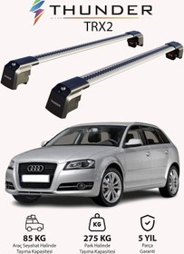Resim Audı A3 Sportback 2004-2012 Trx2 Thunder Carrier Kilitli Ara Atkı Taşıyıcı Tavan Barı Siyah 