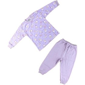 Resim Kız Çocuk Tavşanlı Pijama-12486 Lila 