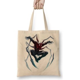 Resim Baskı Dükkanı Spider Man Bez Çanta Uzun Saplı 