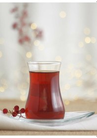 Resim Lav Eva Çay Takımı Çay Seti - Çay Bardağı Ve Tabağı 24 Prç.12 Kişilik Şeffaf 