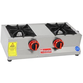 Resim Himaksan Endüstriyel Doğalgazlı Set Üstü Mini Çiftli 2 Gözlü Ocak 