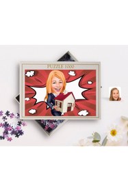 Resim Bk Gift Kişiye Özel Kadın Emlakçı Karikatürlü 1000 Parça Profesyonel Puzzle-1 