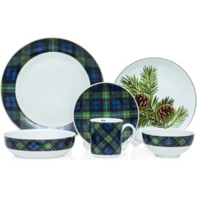 Resim Zm Decor Ekose Yeşil Tabak 28 cm 