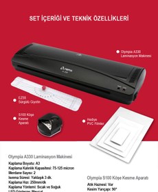 Resim Olympia A330s A3 Laminasyon Makinesi 4in1set Ve 15 Adet Hediye PVC Film 