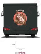 Resim Dijitonline Karavan Baskı Sticker - Geyik Sticker - Ağaç Sticker - Keşif Sticker - 96x120 Cm 