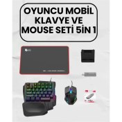 Resim Bluetooth 5.3 Bağlantılı Mobil Oyun Dönüştürücü Set – Klavye + Mouse + Adaptör 