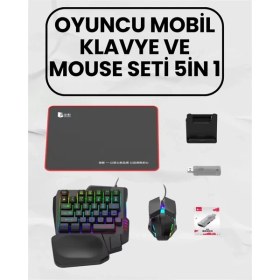 Resim Bluetooth 5.3 Bağlantılı Mobil Oyun Dönüştürücü Set – Klavye + Mouse + Adaptör 