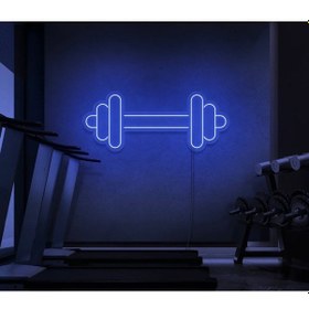 Resim Dambıl Şekilli Neon Tabela Mavi 