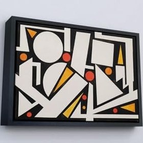 Resim Ahşap Çerçeveli Auguste Herbin - Neige Tablo Altın 55 X 75, TTÇ.KNV7104FRM 