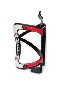 Resim Sarissa Matara Tutucu Plastik Esnek Bisiklet Matara Kafesi Kırmızı Siyah - Kırmızı - Beyaz 