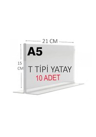 Resim Heroglas 10adet A5 T Tipi Yatay Masa Üstü Şeffaf Pleksi / Föylük-fiyatlık-menü-broşürlük 